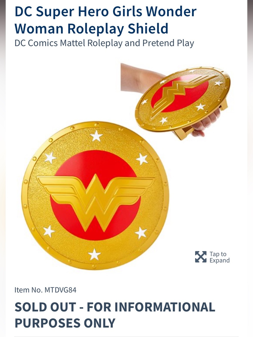 Mattel DC Super Hero Girls Wonder Woman roleplay shield - Picture 7 of 7